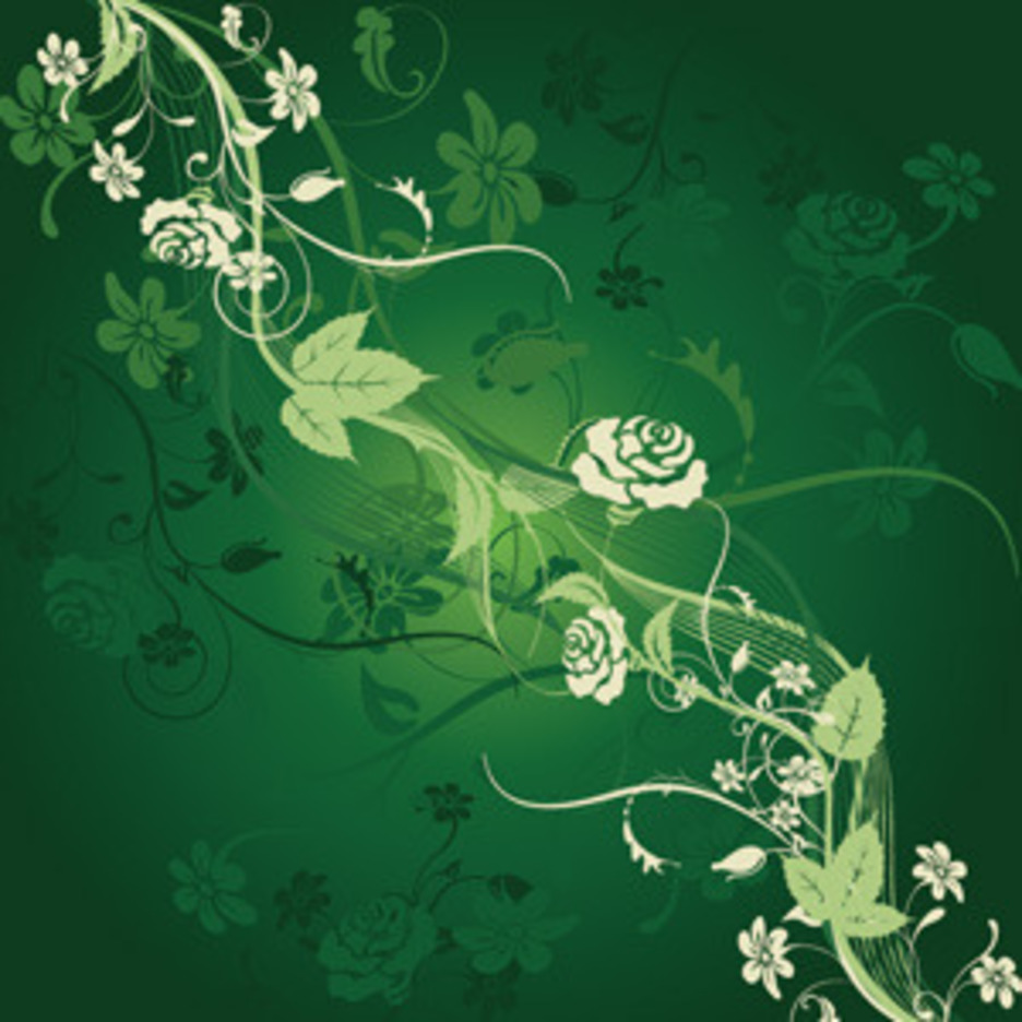 Detail Green Background Floral Nomer 14