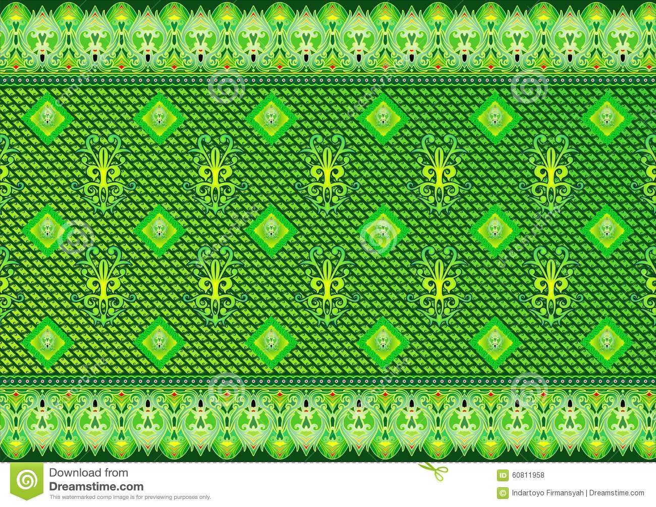 Green Batik Wallpaper - KibrisPDR