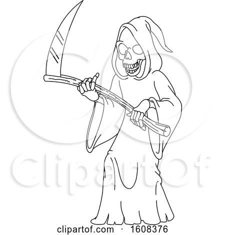 Detail Grim Reaper Clipart Black And White Nomer 10