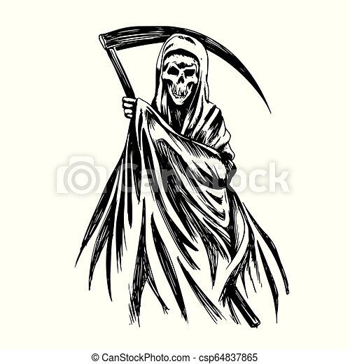Detail Grim Reaper Clipart Black And White Nomer 11