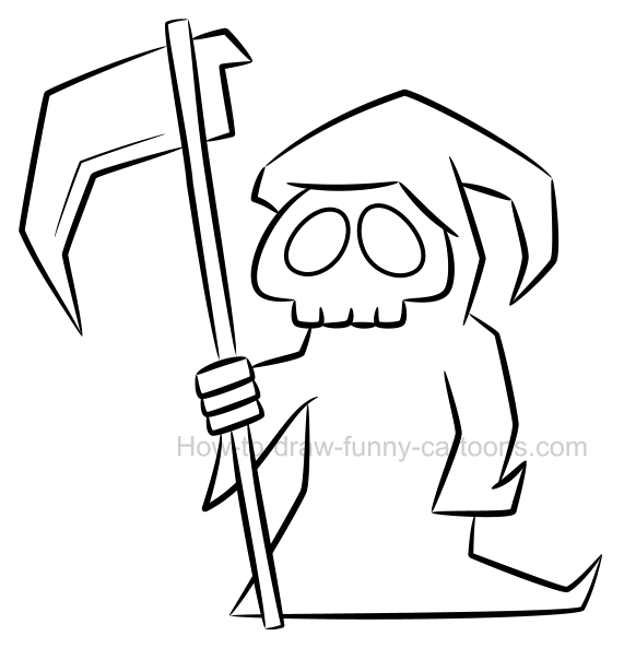 Detail Grim Reaper Clipart Black And White Nomer 24