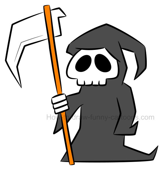Detail Grim Reaper Clipart Black And White Nomer 25
