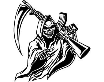 Detail Grim Reaper Clipart Black And White Nomer 26