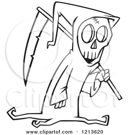 Detail Grim Reaper Clipart Black And White Nomer 56