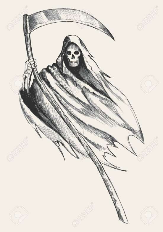 Detail Grim Reaper Pencil Drawing Nomer 6