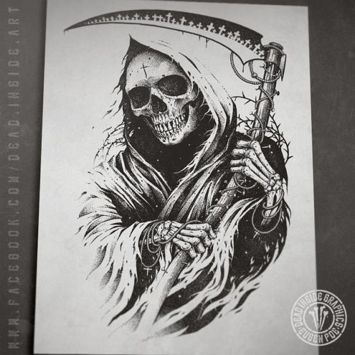 Detail Grim Reaper Skull Drawings Nomer 12