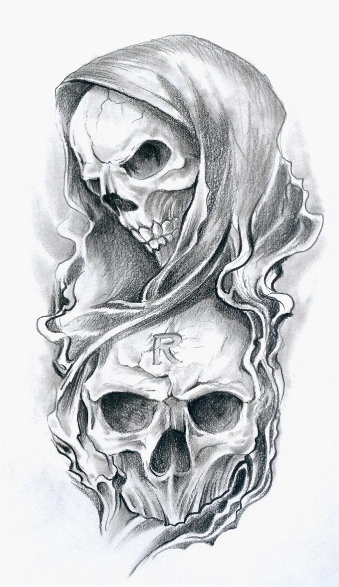 Detail Grim Reaper Skull Drawings Nomer 15