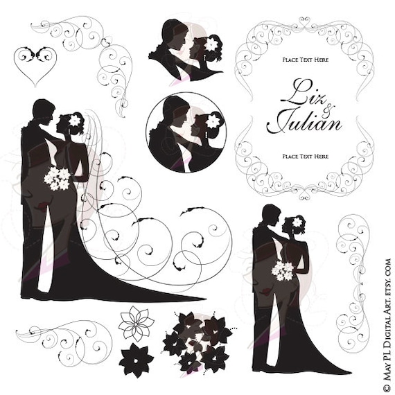 Detail Groom And Bride Clipart Nomer 57