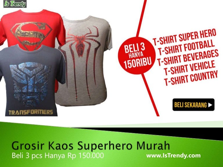 Detail Grosir Kaos Superhero Nomer 54