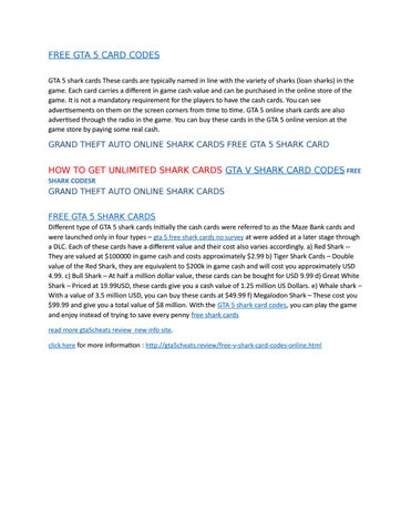 Detail Gta 5 Free Shark Card Code Generator 2020 Nomer 33