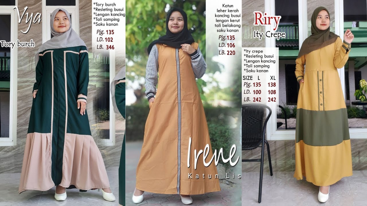 Detail Desain Gamis Polos Nomer 14