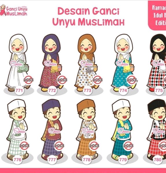 Detail Desain Ganci Unyu Muslimah Nomer 34