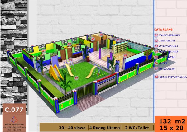 Detail Desain Gedung Paud Nomer 18