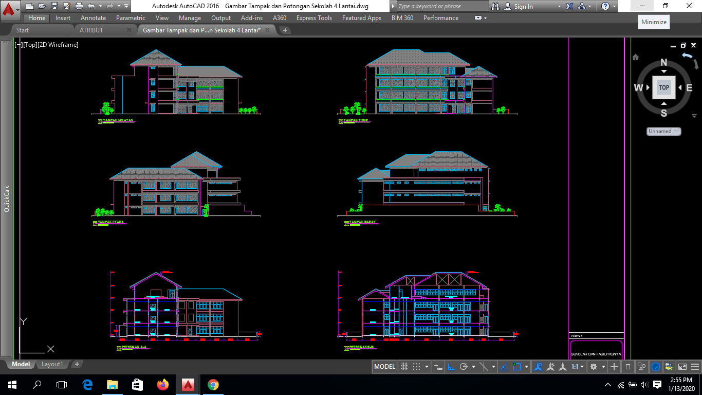 Detail Desain Gedung Sekolah 2 Lantai Nomer 28