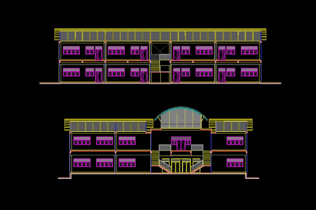 Detail Desain Gedung Sekolah 2 Lantai Dwg Nomer 48