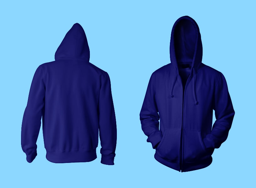 Desain Hoodie Polos Biru Dongker - KibrisPDR