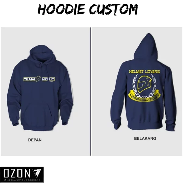 Detail Desain Hoodie Polos Biru Dongker Nomer 13