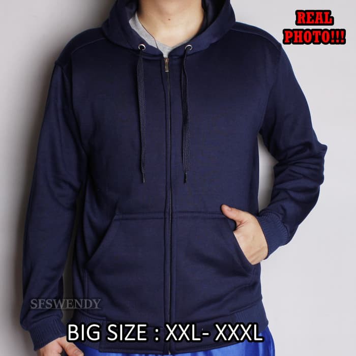 Detail Desain Hoodie Polos Biru Dongker Nomer 24