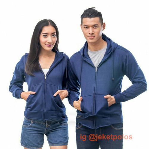 Detail Desain Hoodie Polos Biru Dongker Nomer 45