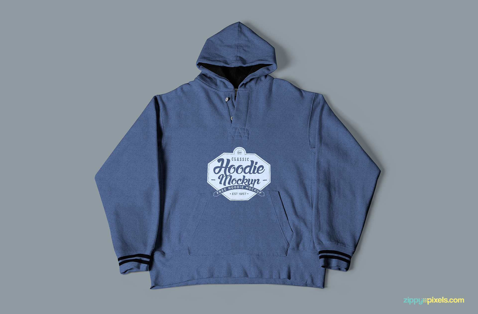 Detail Desain Hoodie Polos Biru Dongker Nomer 50