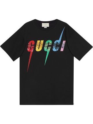 Detail Gucci Blade Print T Shirt Nomer 32