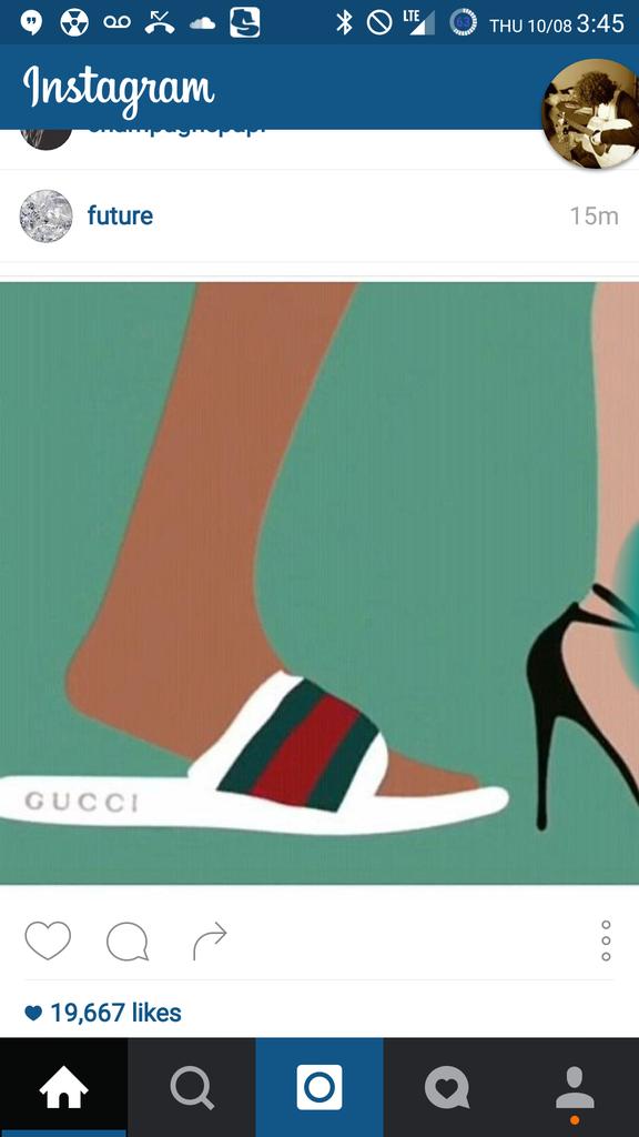 i just in some gucci flip flops