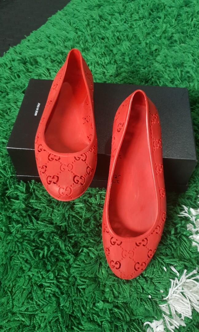 Detail Gucci Red Jelly Sandals Nomer 26