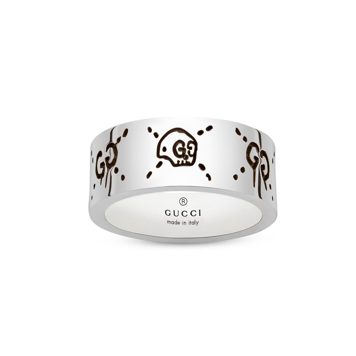 Detail Gucci Silver G Ghost Ring Nomer 2