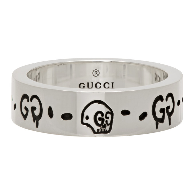 Detail Gucci Silver G Ghost Ring Nomer 16