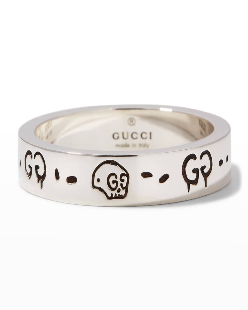 Detail Gucci Silver G Ghost Ring Nomer 25