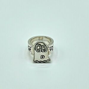 Detail Gucci Silver G Ghost Ring Nomer 37