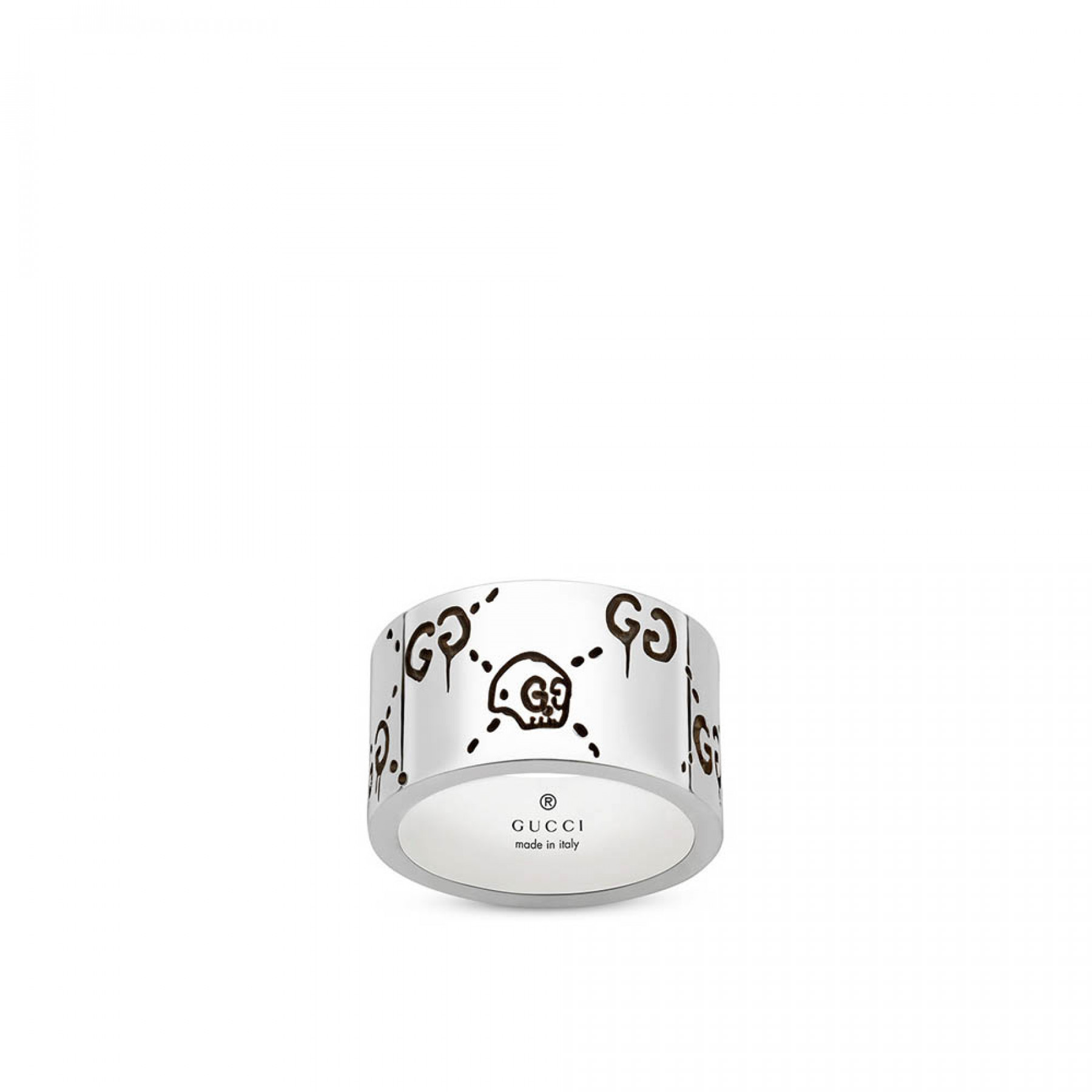 Detail Gucci Silver G Ghost Ring Nomer 6