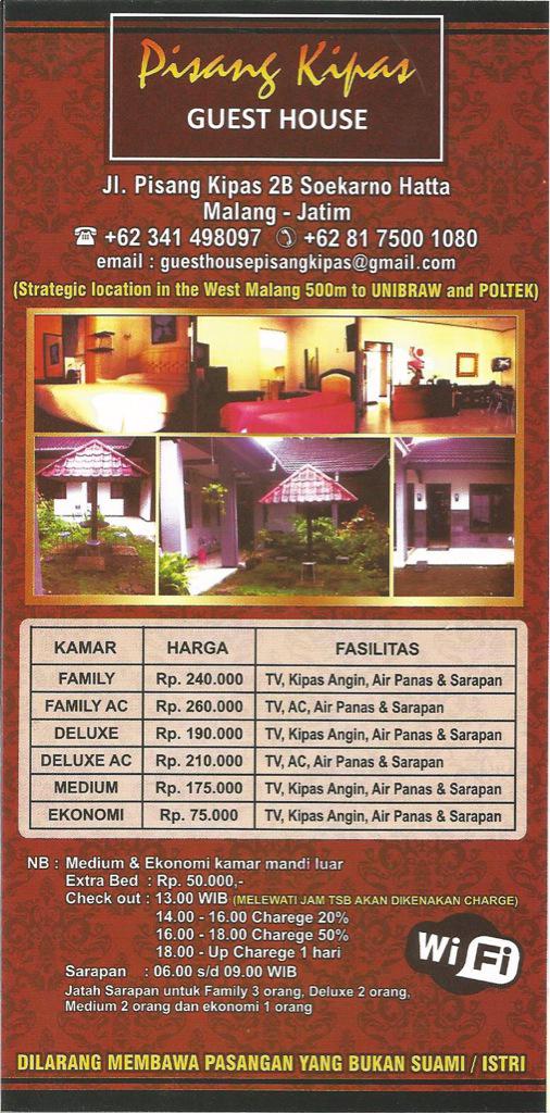 Detail Guest House Pisang Kipas Malang Nomer 23