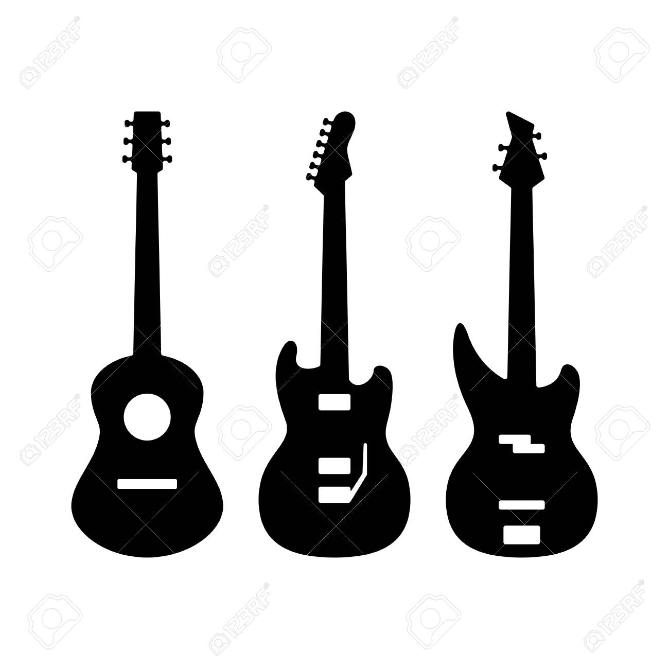 Detail Guitar Silhouette Vector Nomer 14