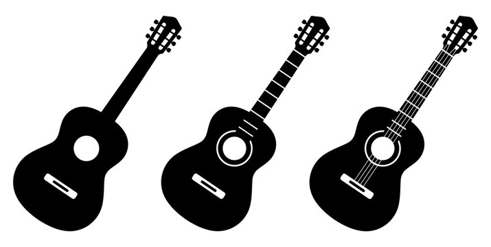 Detail Guitar Silhouette Vector Nomer 48