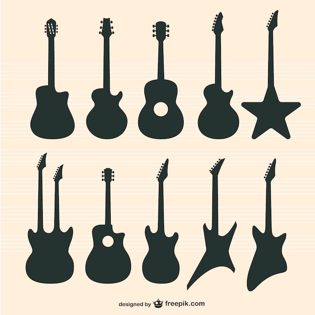 Detail Guitar Silhouette Vector Nomer 50