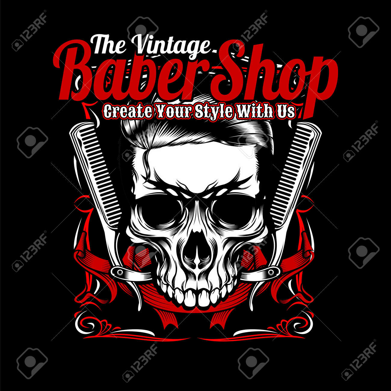 Detail Gunting Barbershop Vector Nomer 56