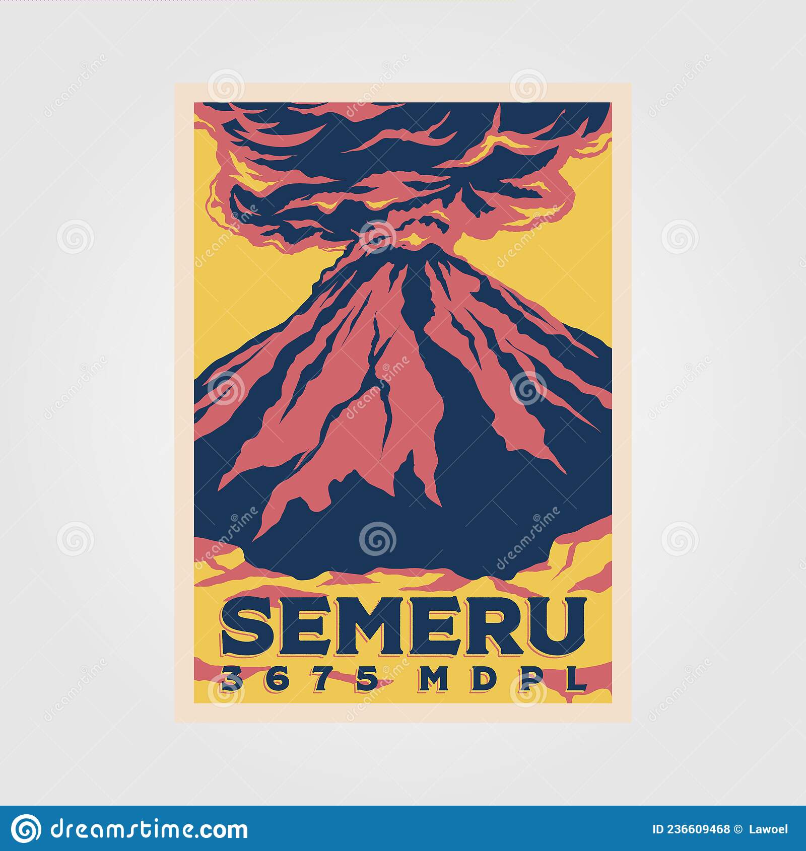 Detail Gunung Merapi Vector Nomer 20