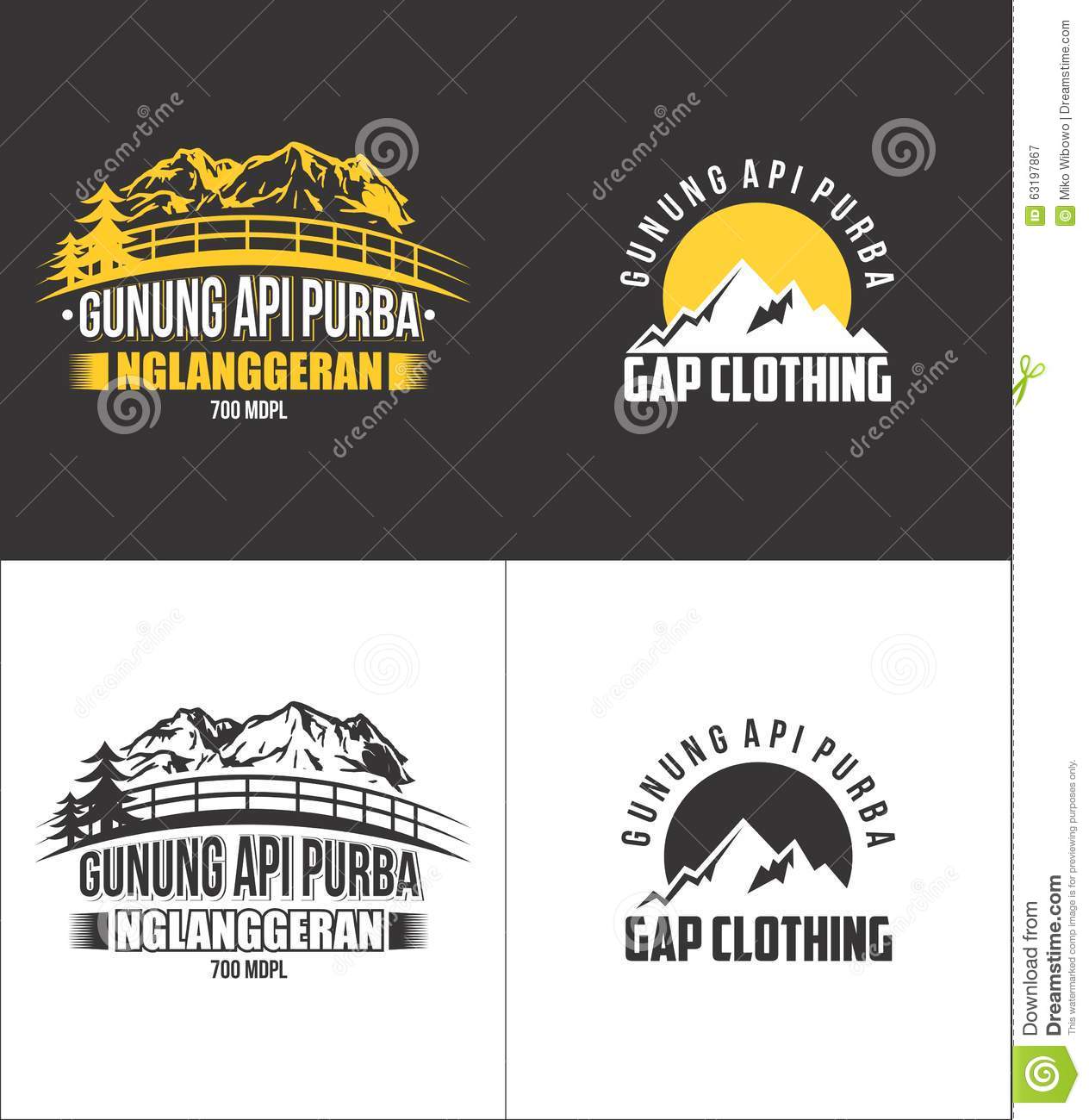 Detail Gunung Merapi Vector Nomer 40