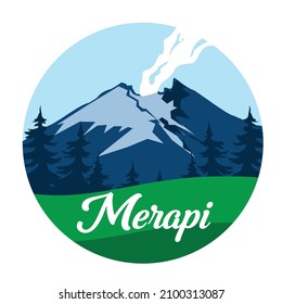 Detail Gunung Merapi Vector Nomer 8