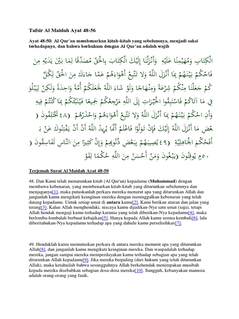 Detail Hadits Surat Al Maidah Ayat 48 Nomer 10