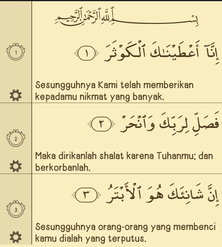 Detail Hafalan Surat Al Kautsar Nomer 30