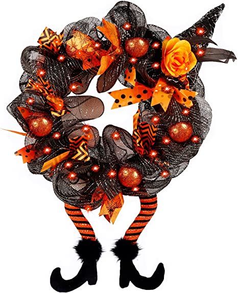 Detail Halloween Wreath With Witches Legs Nomer 26