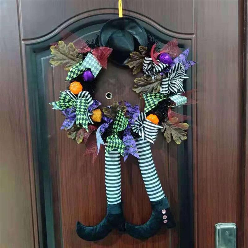 Detail Halloween Wreath With Witches Legs Nomer 45