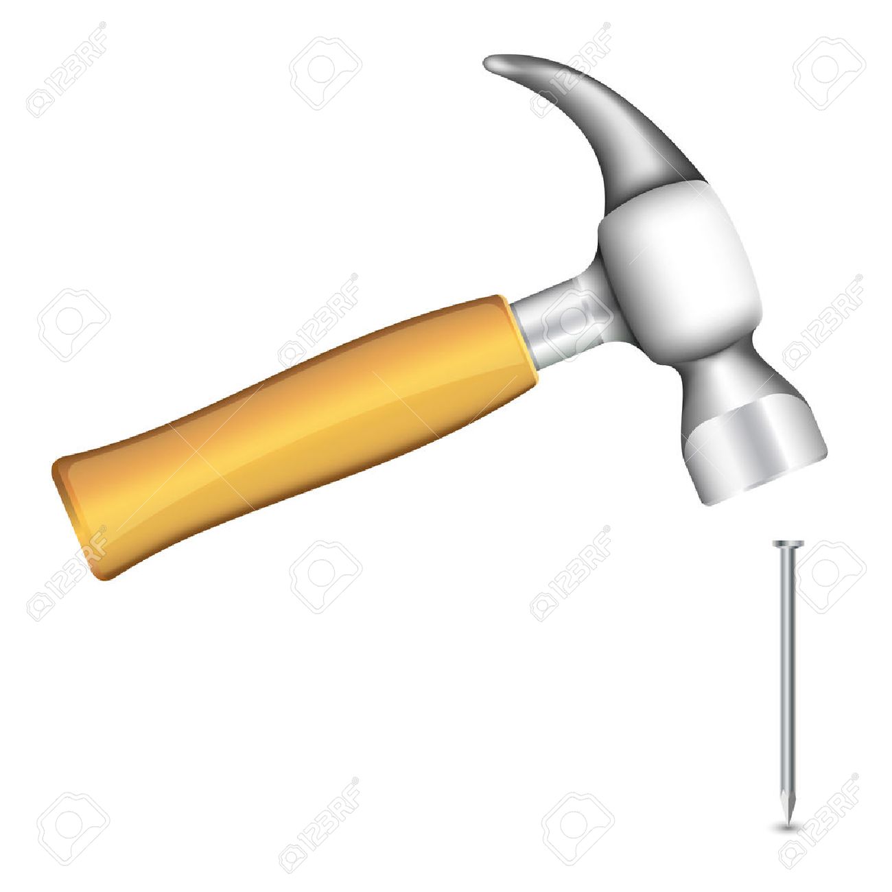 Detail Hammer And Nail Clipart Nomer 6