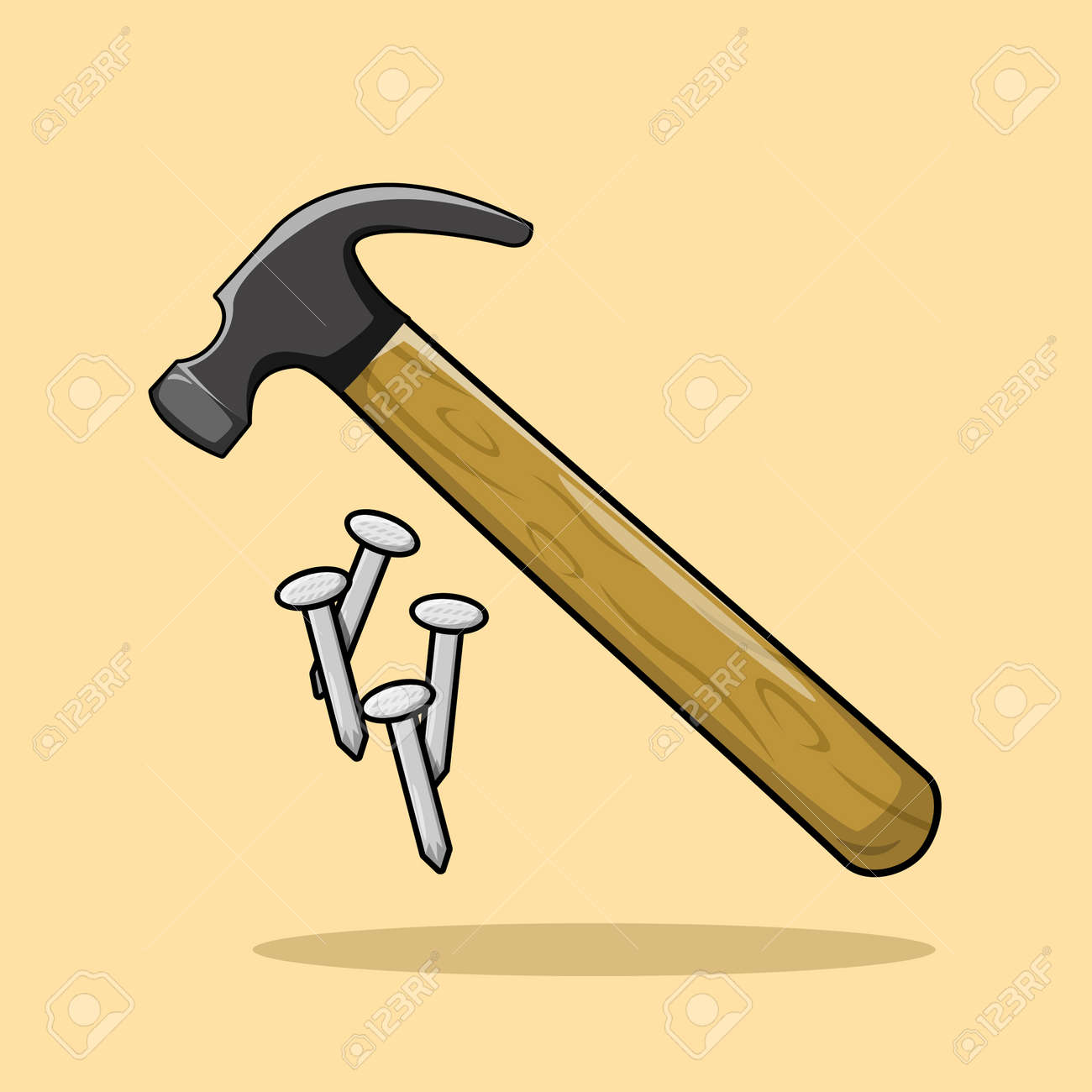 Detail Hammer And Nails Clipart Nomer 10