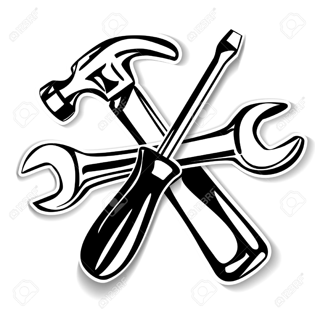 Detail Hammer And Wrench Clipart Nomer 12
