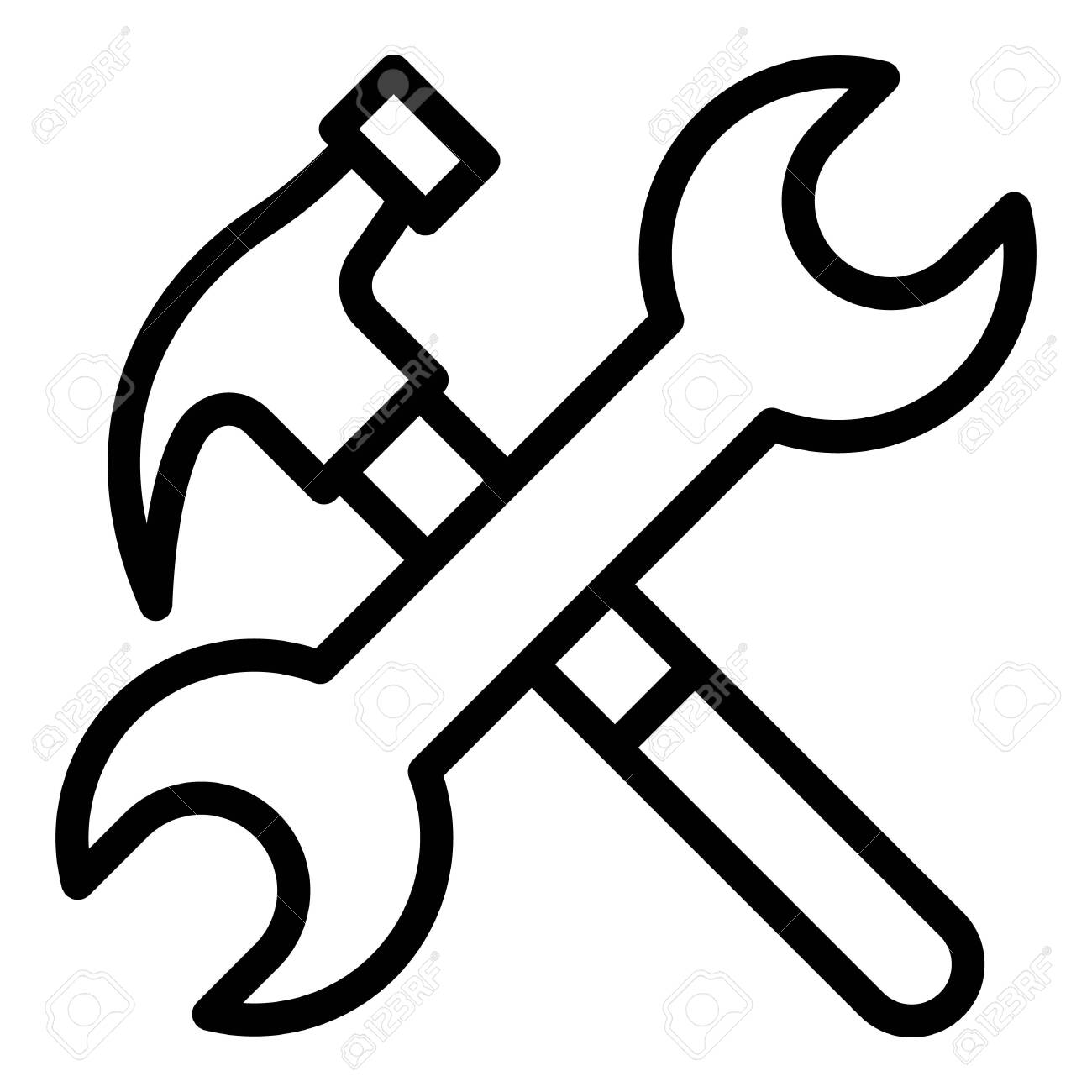 Detail Hammer And Wrench Clipart Nomer 4