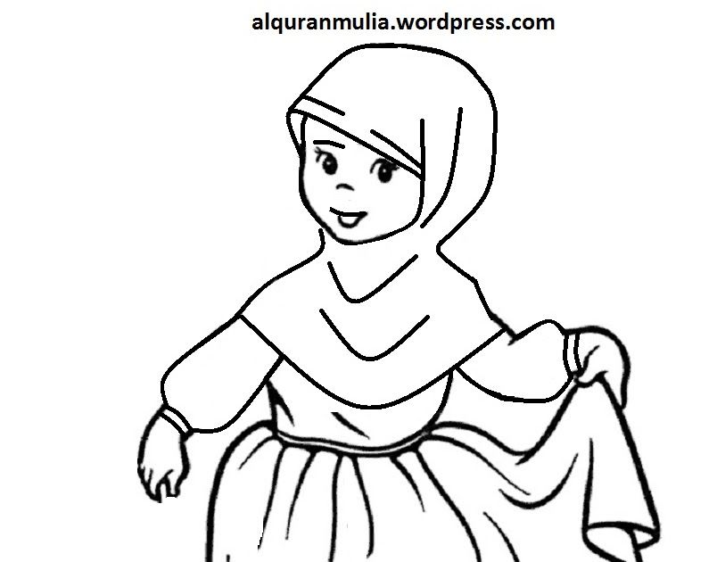 Detail Hand Embroidery Pattern Gambar Muslimah Hitam Putih Nomer 4