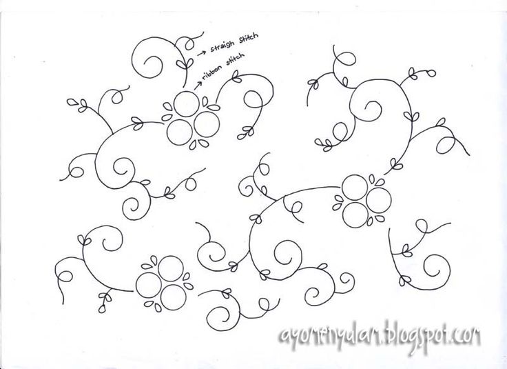 Detail Hand Embroidery Pattern Gambar Muslimah Hitam Putih Nomer 42